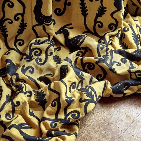 Zoffany Icons Fabrics Deco Deer Velvet Fabric - Sahara - ZICO322672