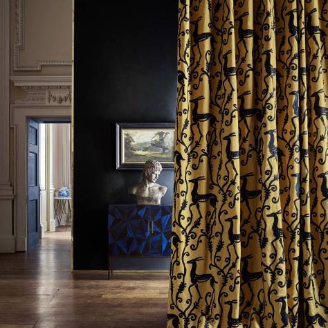 Zoffany Icons Fabrics Deco Deer Velvet Fabric - Sahara - ZICO322672 - Image 3