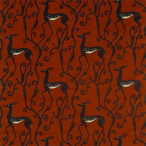 Zoffany Icons Fabrics Deco Deer Velvet Fabric - Sahara - ZICO322672