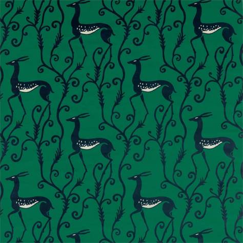 Zoffany Icons Fabrics Deco Deer Velvet Fabric - Malachite - ZICO322673 - Image 1