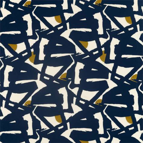 Zoffany Icons Fabrics Rakugaki Fabric - Ink/Tigers Eye - ZICO333012 - Image 1