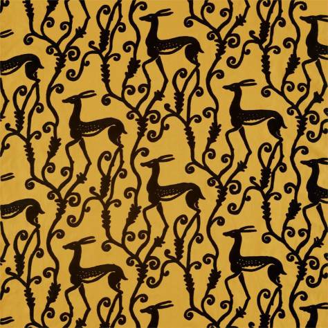 Zoffany Icons Fabrics Deco Deer Fabric - Tigers Eye/Vine Black - ZICO333017 - Image 1