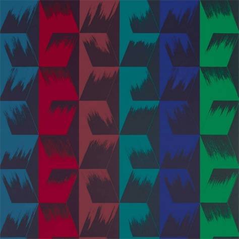 Zoffany Icons Fabrics Rhombi Stripe Fabric - Jewel - ZICO333030