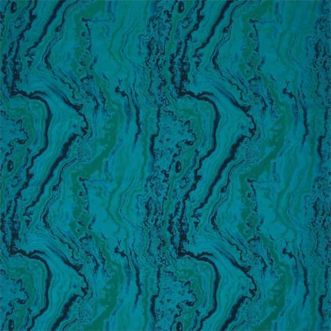Zoffany Phaedra Fabrics Serpentine Fabric - Blue Malachite - ZPHA332664 - Image 1