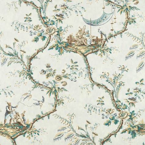 Zoffany Arcadian Thames Fabrics Emperors Musician Fabric - La Seine - ZART322752