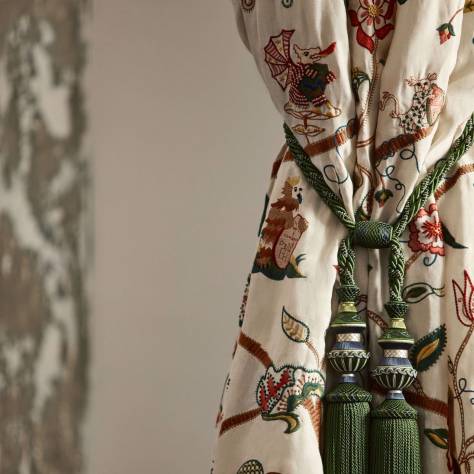 Zoffany Arcadian Thames Fabrics Emperors Musician Fabric - Evergreen - ZART322754 - Image 4