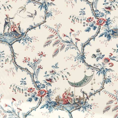 Zoffany Arcadian Thames Fabrics Emperors Musician Fabric - Indigo - ZART322755 - Image 1