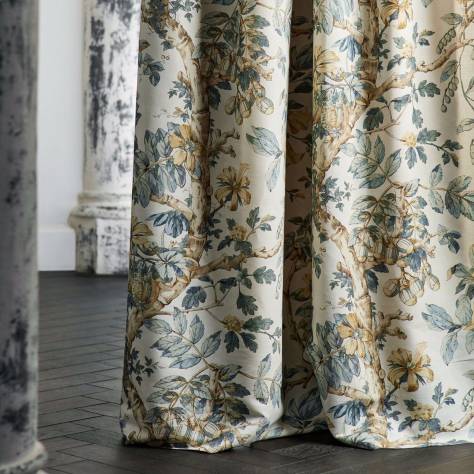 Zoffany Arcadian Thames Fabrics Coromandel Print Fabric - Indigo - ZART322759 - Image 4