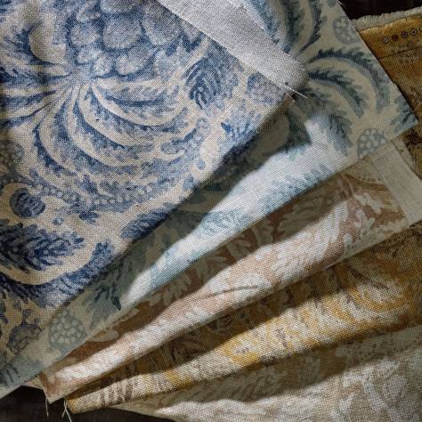 Zoffany Arcadian Thames Fabrics Pina De Indes Fabric - Stockholm Blue - ZART322761