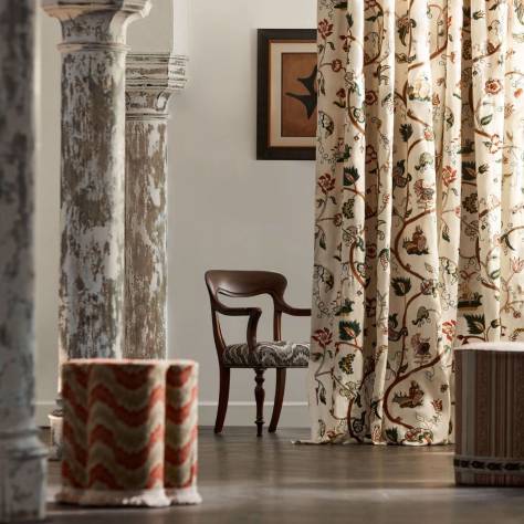 Zoffany Arcadian Thames Fabrics Pina De Indes Fabric - Tigers Eye - ZART322765 - Image 3