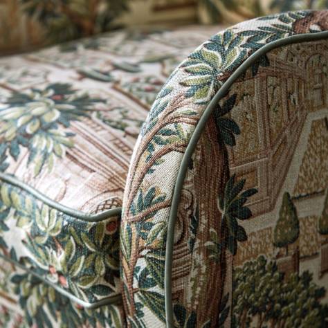 Zoffany Arcadian Thames Fabrics Italian Garden Fabric - Tuscan Pink - ZART322766 - Image 3