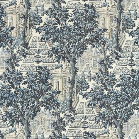 Zoffany Arcadian Thames Fabrics Italian Garden Fabric - Indigo - ZART322767 - Image 1