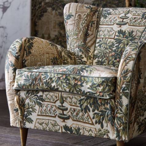 Zoffany Arcadian Thames Fabrics Italian Garden Fabric - Empire Grey - ZART322768