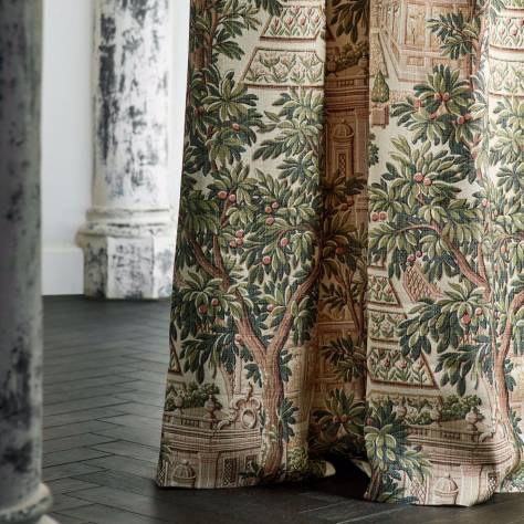 Zoffany Arcadian Thames Fabrics Italian Garden Fabric - Empire Grey - ZART322768 - Image 4