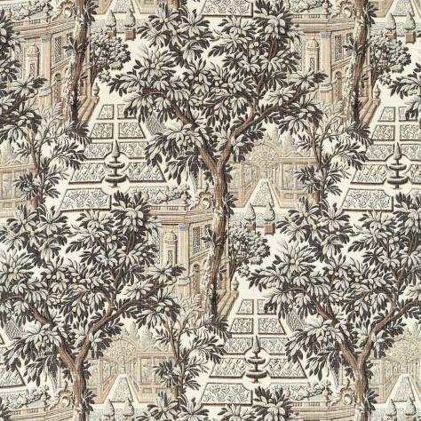 Zoffany Arcadian Thames Fabrics Italian Garden Fabric - Empire Grey - ZART322768 - Image 1