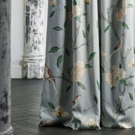 Zoffany Arcadian Thames Fabrics Eleonora Print Fabric - Evergreen - ZART322771