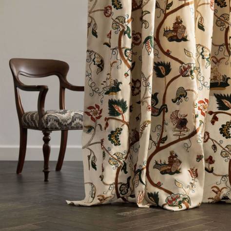 Zoffany Arcadian Thames Fabrics Hampton Embroidery Fabric - Tapestry - ZART333351 - Image 2