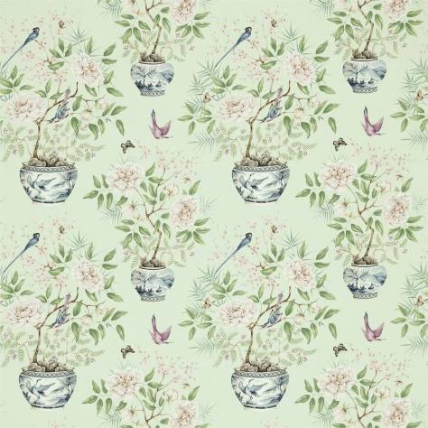 Zoffany Woodville Fabrics Romey's Garden Fabric - Sea Green - ZWOO321443