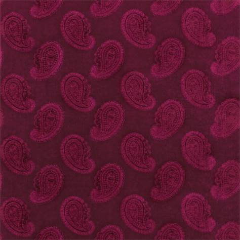 Zoffany Jaipur Weaves Orissa Velvet Fabric - Burgundy - ZJAI331668 - Image 1