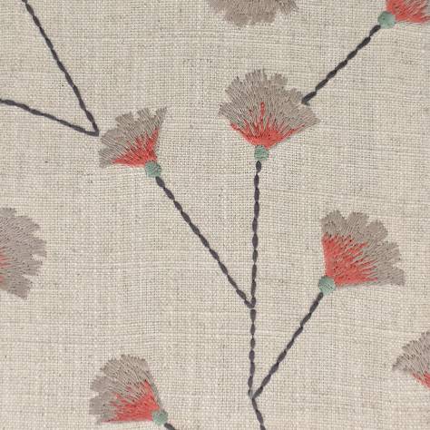 Sanderson Home Maida Fabrics Gingko Trail Fabric - Coral/Celadon - DSCA235885