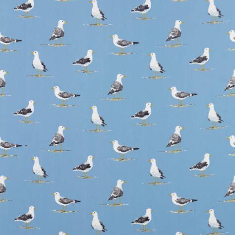 Sanderson Home Port Isaac Fabrics Shore Birds Fabric - Marine - DCOA226492 - Image 1