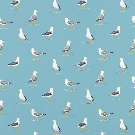 Sanderson Home Port Isaac Fabrics Shore Birds Fabric - Pacific - DCOA226493