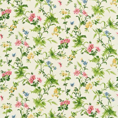 Sanderson Home Maycott Prints Fabrics Primrose Hill Fabric - Cherry/Primrose - DMAY221940 - Image 1