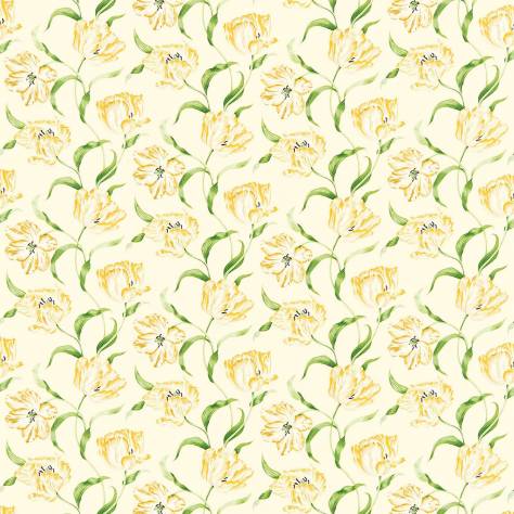 Sanderson Home Maycott Prints Fabrics Dancing Tulips Fabric - Primrose/Green - DMAY221951