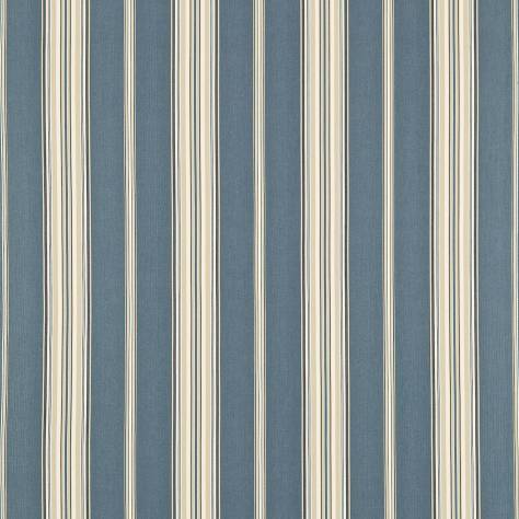 Sanderson Home Country Stripe Fabrics Saxon Fabric - Indigo/Biscuit - DCST232676