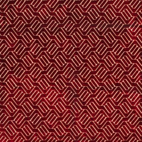 Camengo Beauregard Fabrics Douves Fabric - Rouge - 41390467