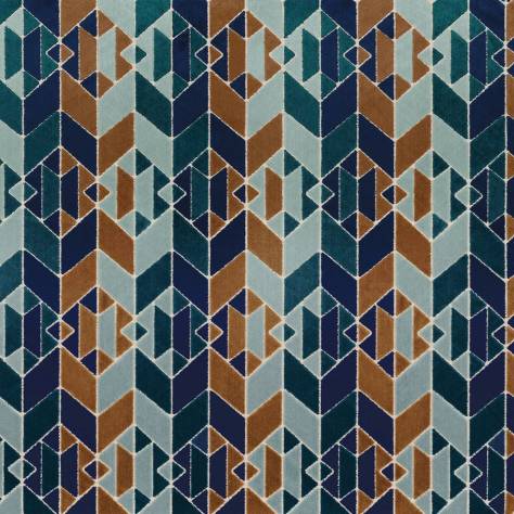 Camengo Nouvelle Orleans Fabrics Jackson Square Fabric - Emeraude - 46770324
