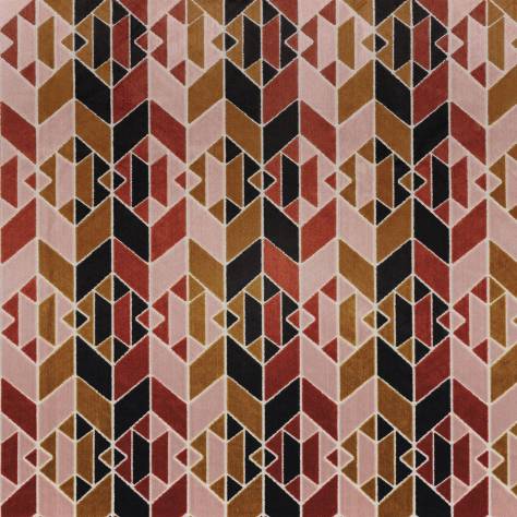 Camengo Nouvelle Orleans Fabrics Jackson Square Fabric - Terracotta - 46770479
