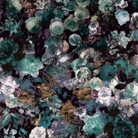 Warwick Medley Fabrics Flowerbomb Velluto Fabric - Aqua - FLOWERBOMBVELLUTOAQUA