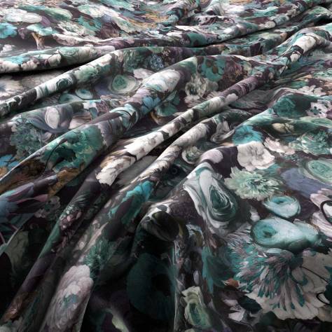 Warwick Medley Fabrics Flowerbomb Velluto Fabric - Aqua - FLOWERBOMBVELLUTOAQUA - Image 1