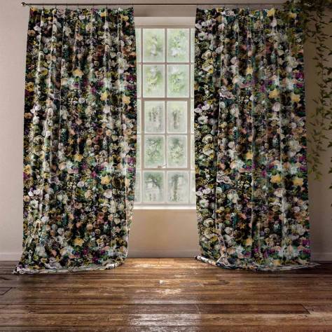 Warwick Medley Fabrics Flowerbomb Velluto Fabric - Vert - FLOWERBOMBVELLUTOVERT - Image 3