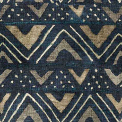 Warwick Medley Fabrics Kuba Fabric - Indigo - KUBAINDIGO - Image 2
