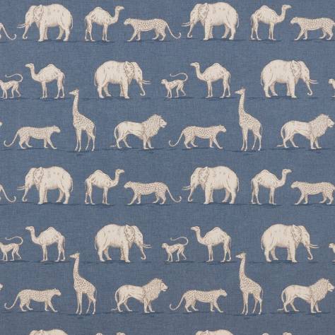 iLiv Kasbah Fabrics Prairie Animals Fabric - Denim - BCIA/PRAIRDEN