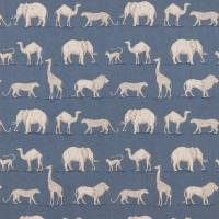 Prairie Animals Fabric - Denim