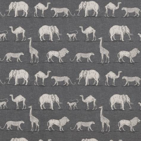 iLiv Kasbah Fabrics Prairie Animals Fabric - Lead - BCIA/PRAIRLEA