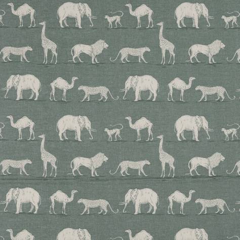 iLiv Kasbah Fabrics Prairie Animals Fabric - Seagrass - BCIA/PRAIRSEA