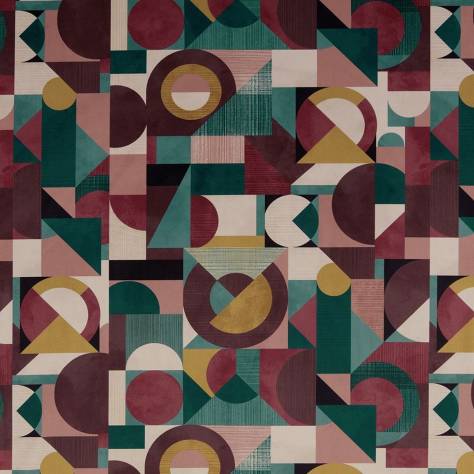 iLiv Geometrica Fabrics Geometrica Velvet Fabric - Bilberry - DPAV/GEOMEBIL - Image 1