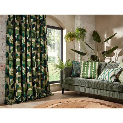 iLiv Geometrica Fabrics Segments Fabric - Emerald - BCIA/SEGMEEME