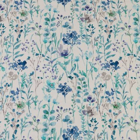 iLiv Water Meadow Fabrics Wild Flowers Fabric - Cobalt - CRBN/WILDFCOB - Image 1