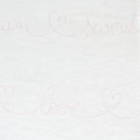 Wording Embroidery Fabric - Rose