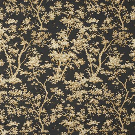 Casadeco Fontainebleau Fabrics Arbre Reina Lin Fabric - Noir - 81759114