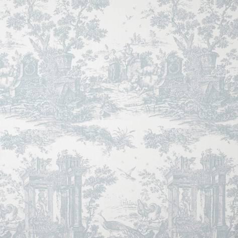 Casadeco Fontainebleau Fabrics Paon Reina Blanc Fabric - Bleu - 81766120