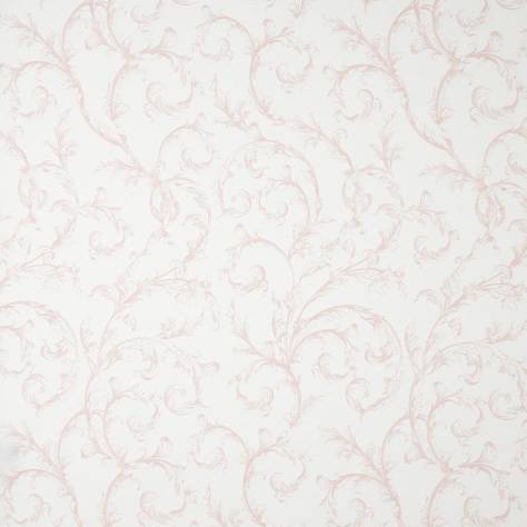 Casadeco Fontainebleau Fabrics Arabesque Reina Blanc Fabric - Rose - 81784110