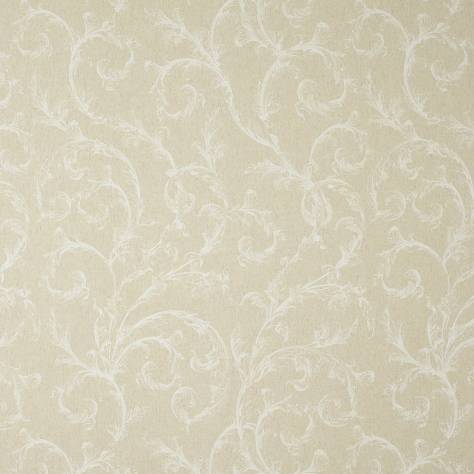 Casadeco Fontainebleau Fabrics Arabesque Reina Lin Fabric - Blanc - 81790115