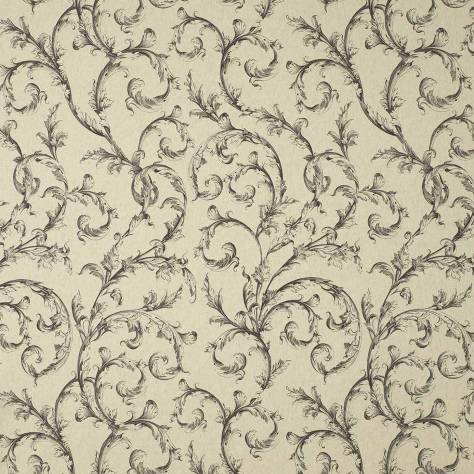 Casadeco Fontainebleau Fabrics Arabesque Reina Lin Fabric - Noir - 81799107