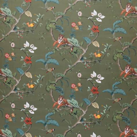 Ashley Wilde Tahiti Fabrics Bengal Fabric - Olive - BENGALOL